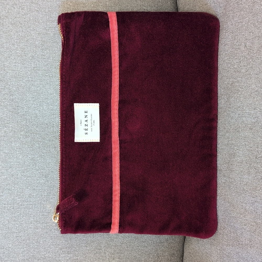 Sezane velvet pouch.